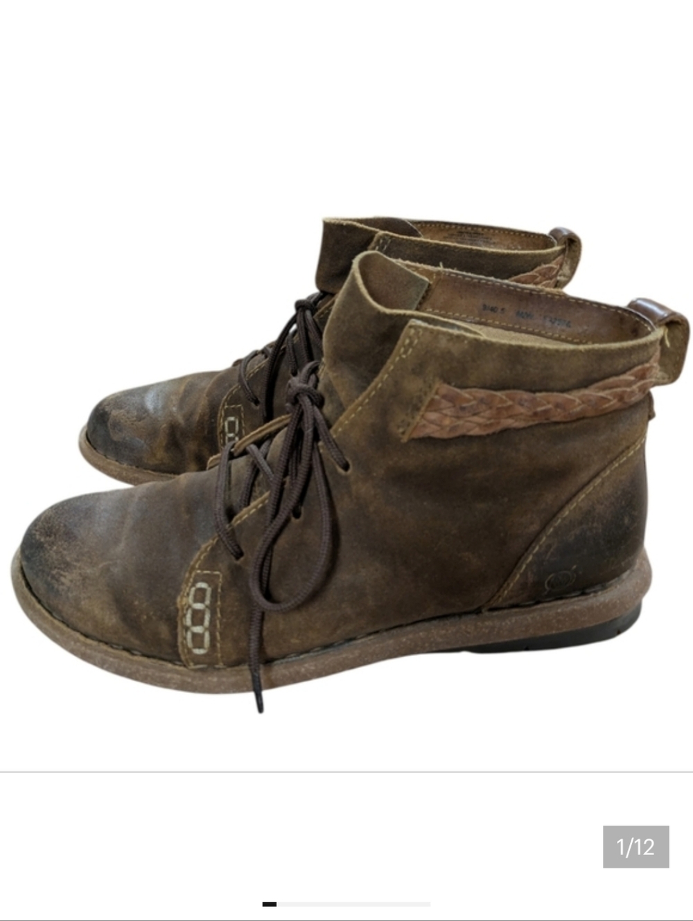 Born Temple Distressed Leather Ankle Boots Size 9